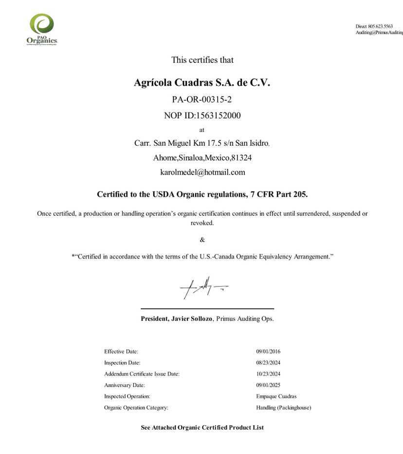 USDA Organic